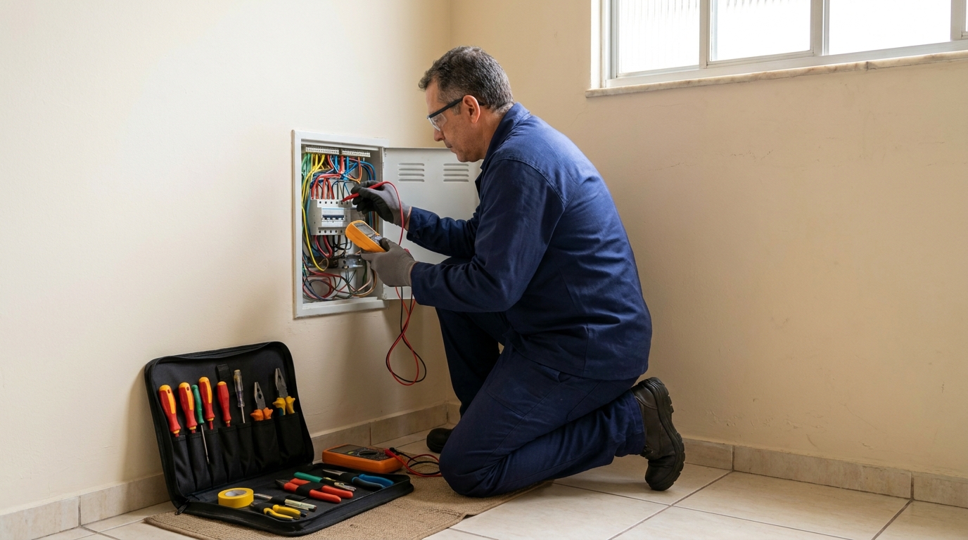 Eletricista atendendo em residência em São Luís‑MA
