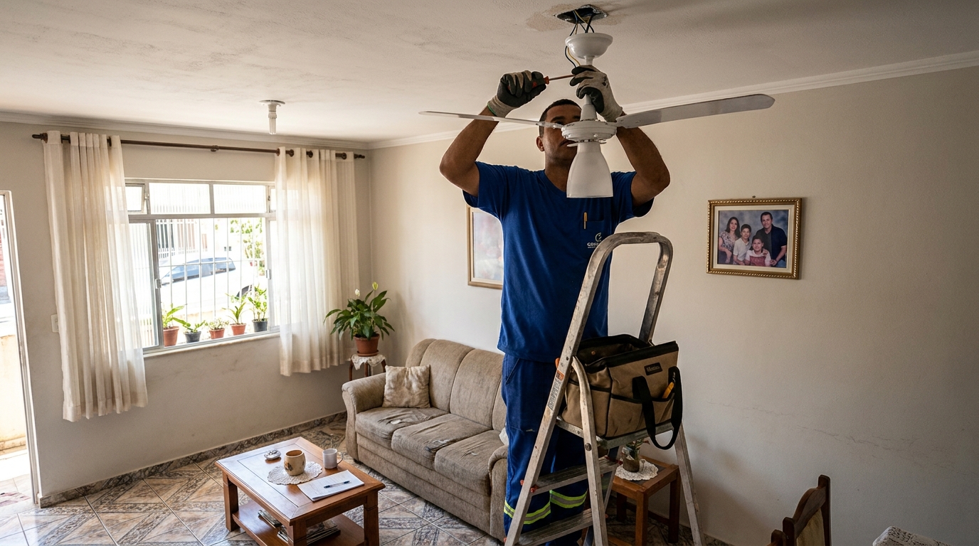 Instalacao de ventilador de teto residencial em São Luís‑MA